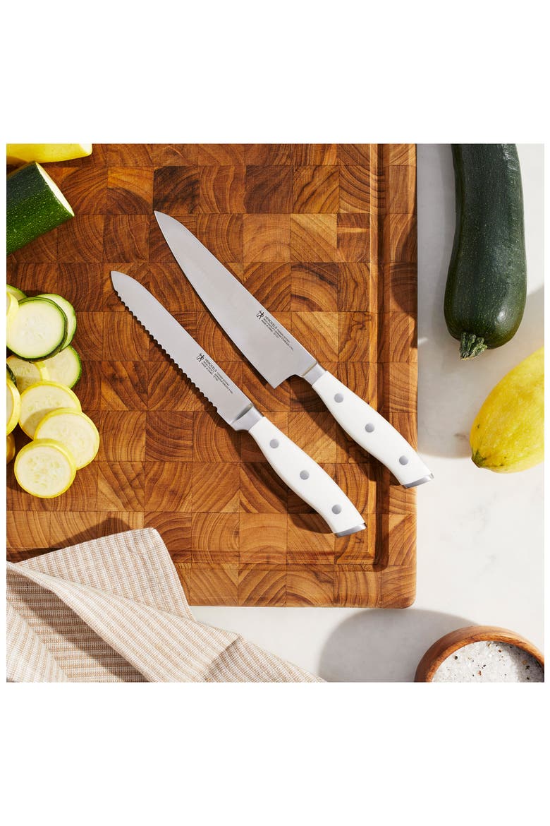 Forged Accent Serrated Utility & Chef's Knife Set, Alternate, color, WHITE