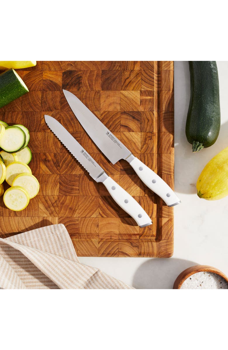 HENCKELS CUTLERY Forged Accent Serrated Utility & Chef's Knife Set, Alternate, color, White