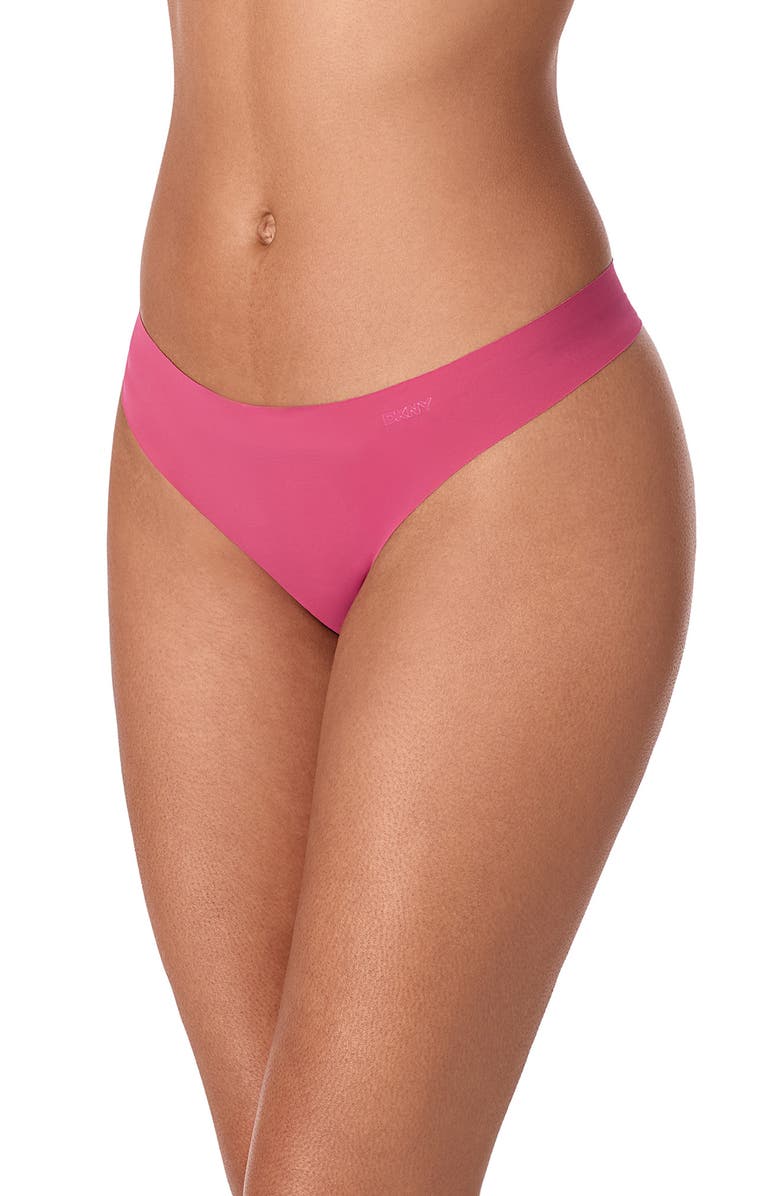 DKNY Litewear Cut Anywhere Thong, Main, color, Dark Rose