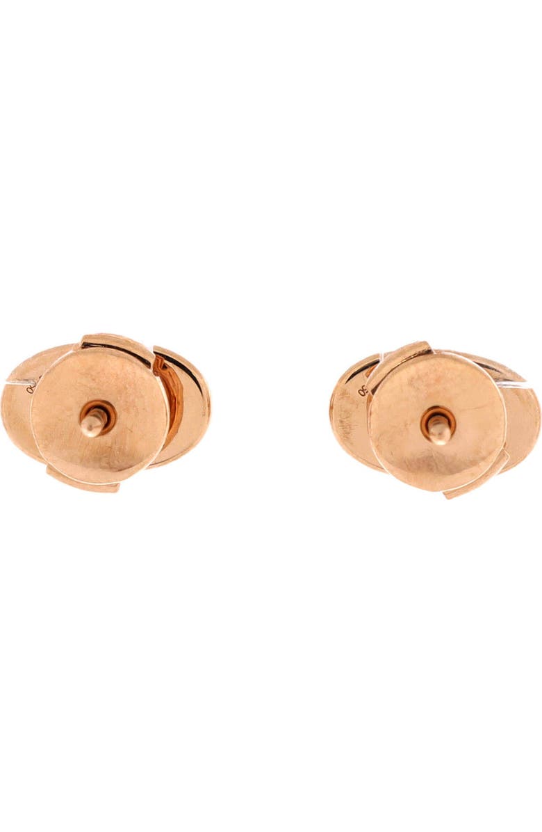 Pre-Owned Hermes Chaine d'Ancre Contour Stud Earrings 18K Rose Gold and Diamonds, Alternate, color, Rose Gold
