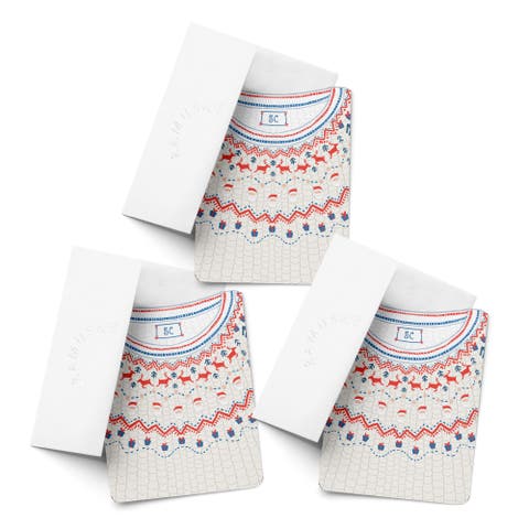 Winter/Holiday Greeting Card Pack Sets (3 ct) Santa Sweater