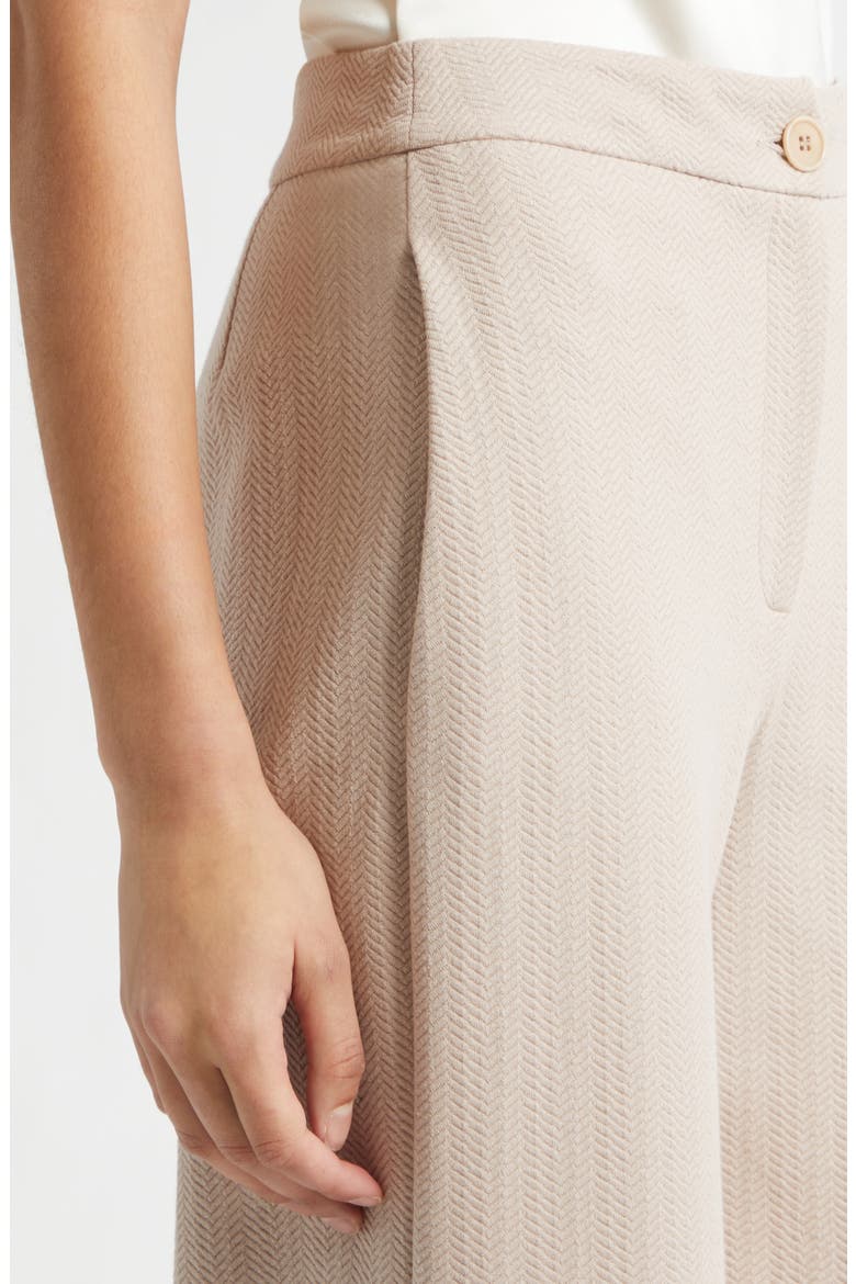Chevron Stretch Cotton Blend Jersey Pants, Alternate, color, TAN