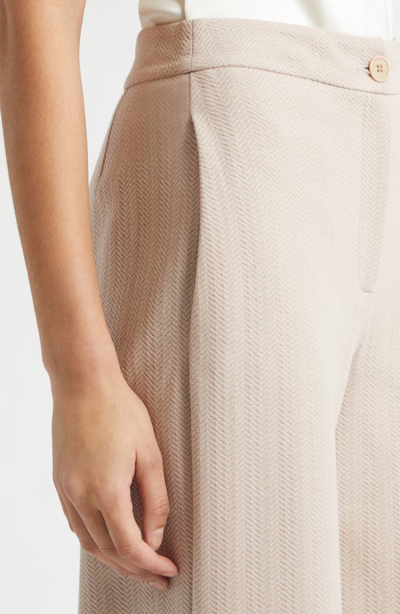 Giorgio Armani Chevron Stretch Cotton Blend Jersey Pants, Alternate, color, Tan