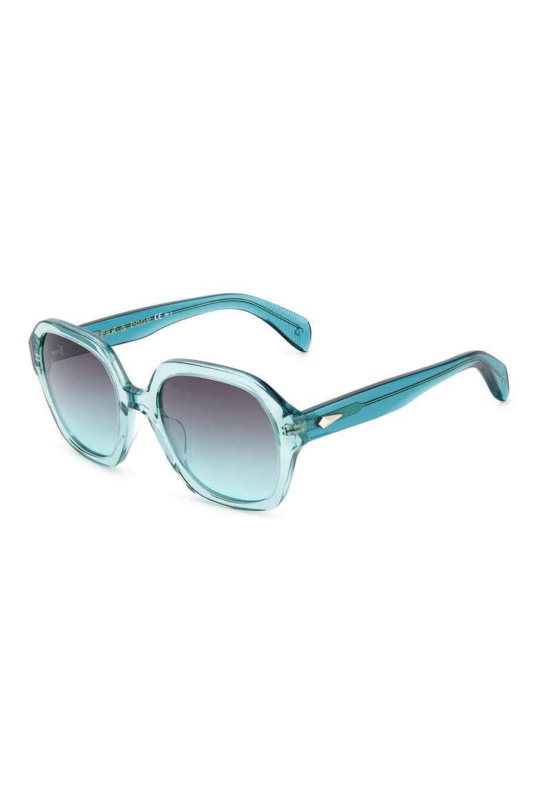 53mm Gradient Square Sunglasses, Alternate, color, TEAL