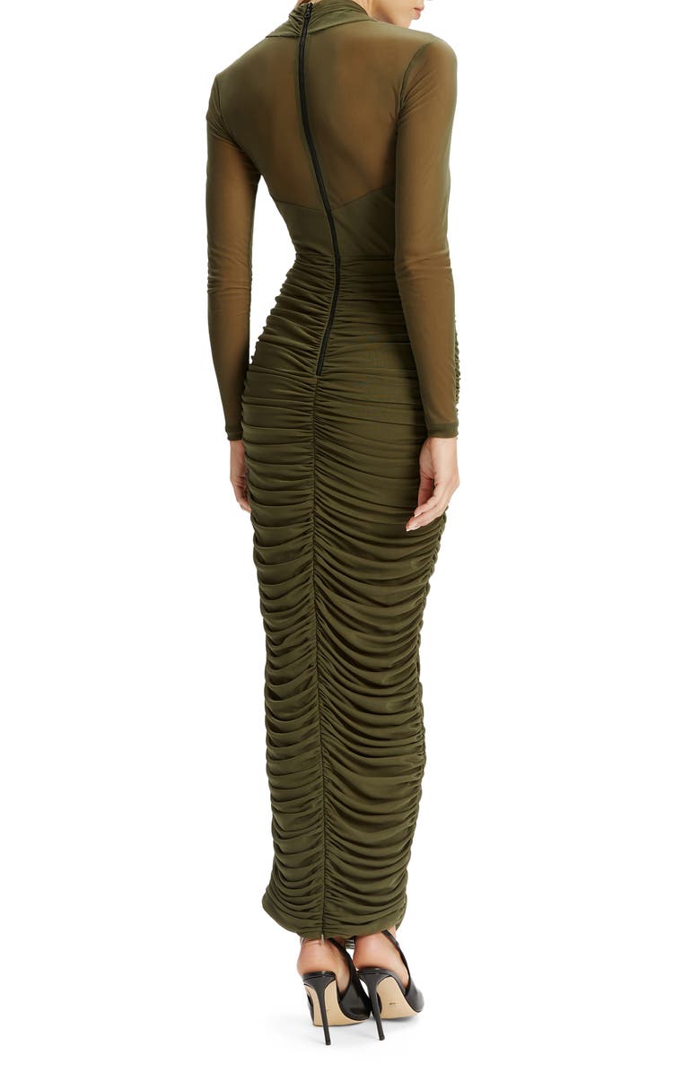 Bardot Aliyah Ruched Long Sleeve Maxi Dress, Alternate, color,