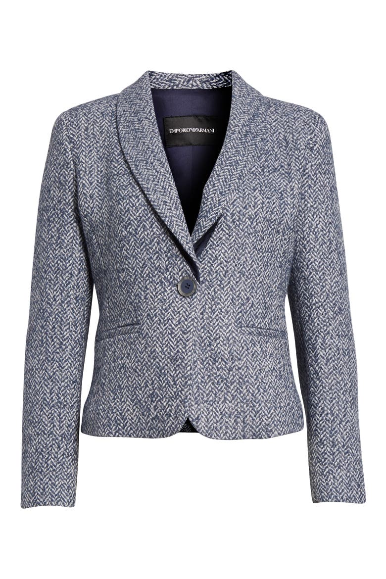 Metallic Chevron Tweed Jacket, Alternate, color, SOLID LIGHT BLUE
