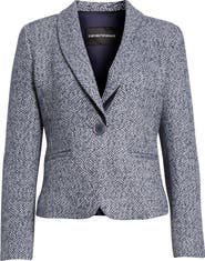Emporio Armani Metallic Chevron Tweed Jacket