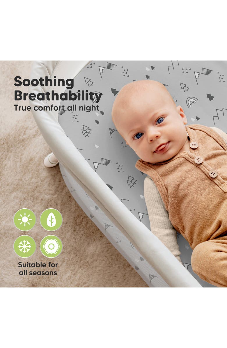 KeaBabies 2-Pack Soothe [Protect+] Waterproof Bassinet Sheets, Alternate, color, Woodland