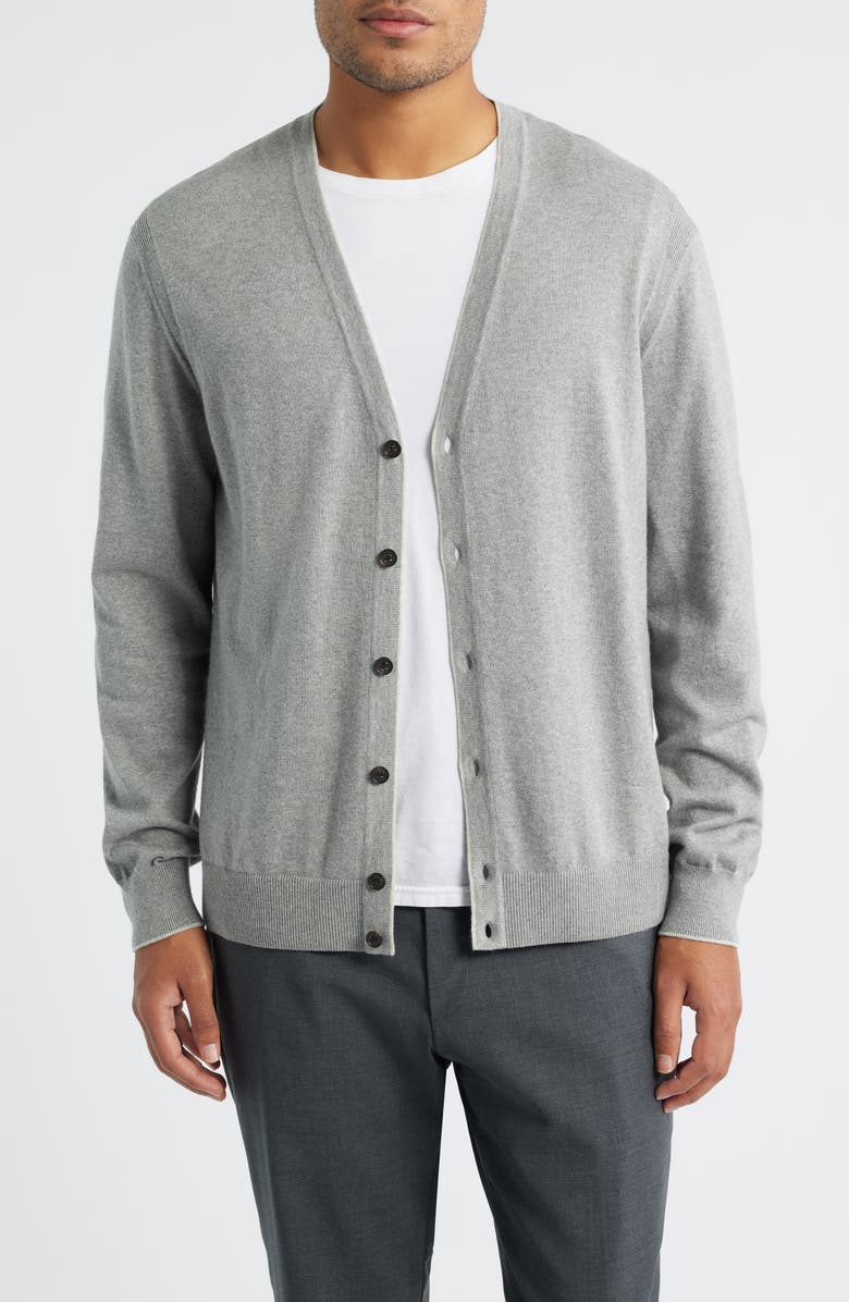 Jack Victor Charleston Cotton & Cashmere Cardigan, Main, color, Grey