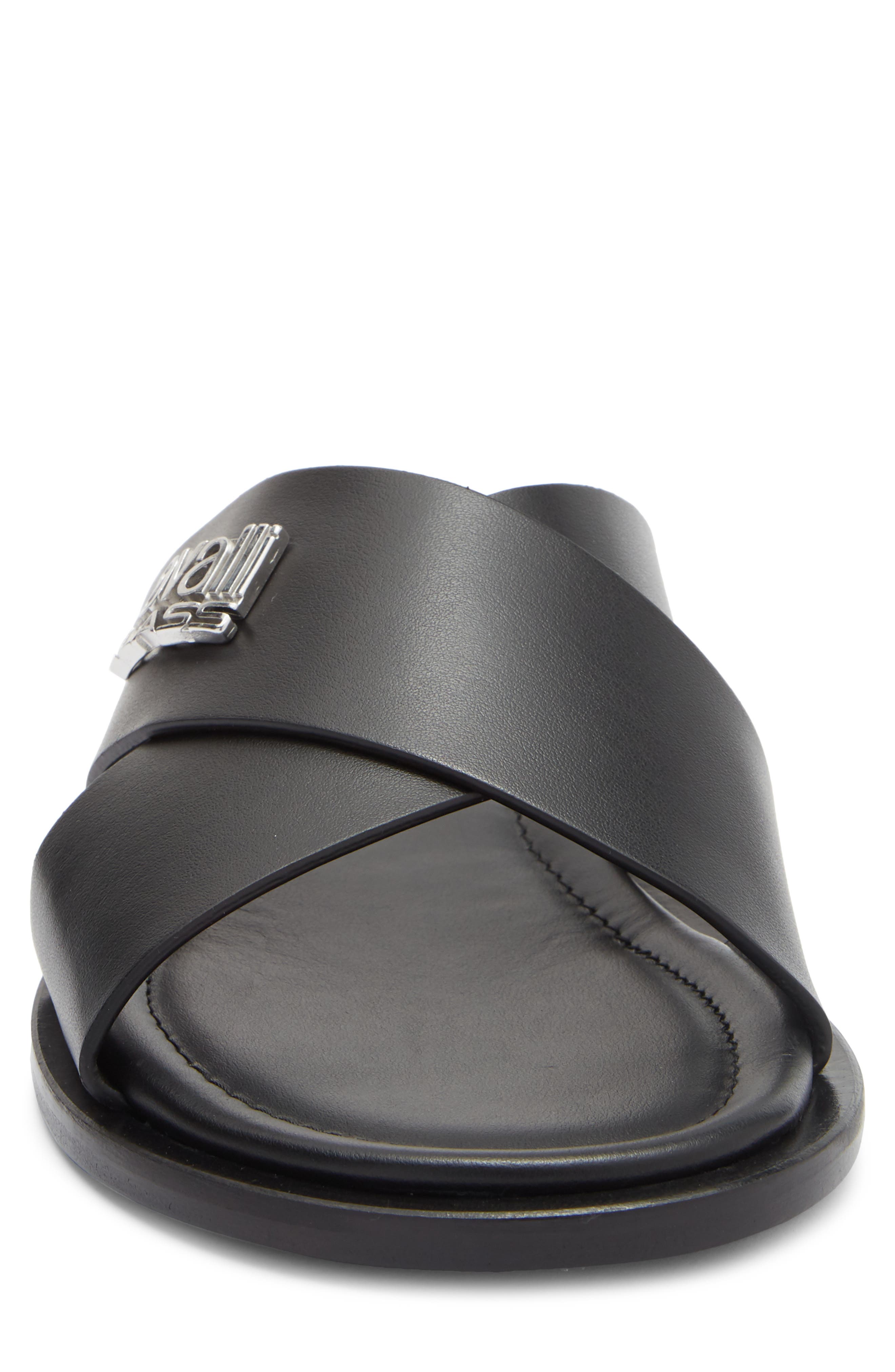 Roberto Cavalli Crisscross Slide Sandal, Alternate, color, 