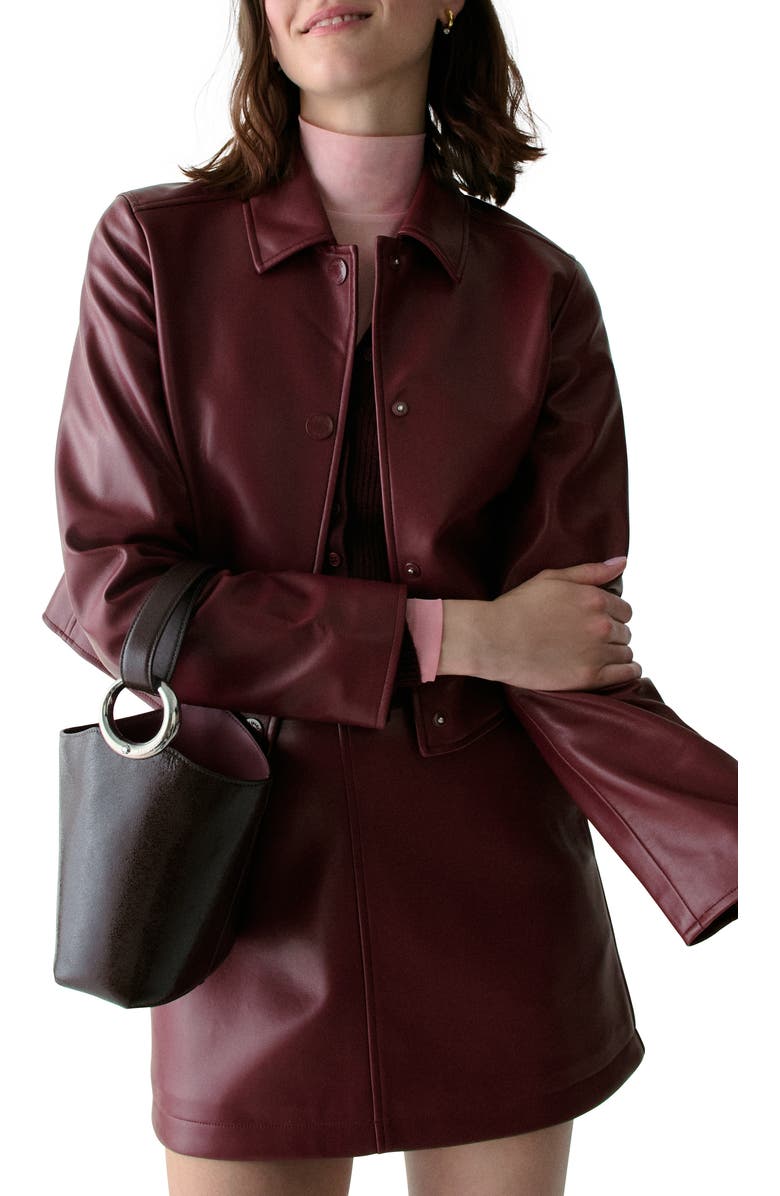 Kate Spade New York halo glazed leather mini bucket bag, Alternate, color, Hot Fudge