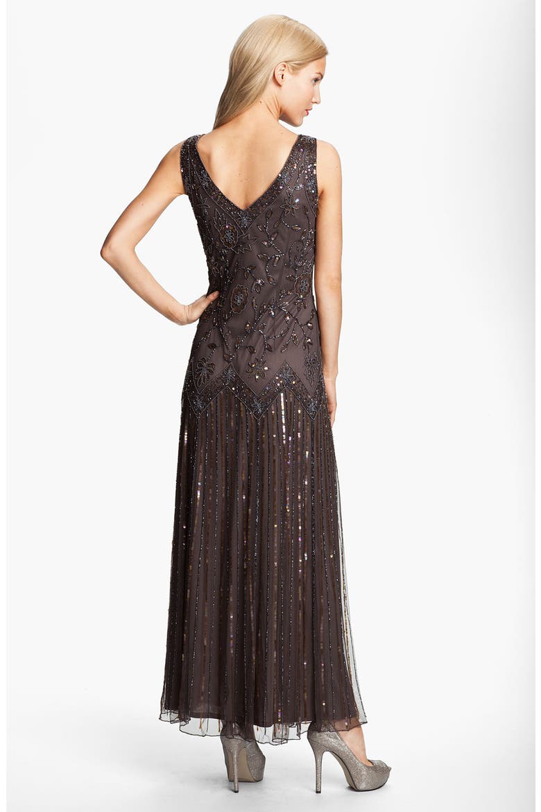 Beaded Tulle Gown, Alternate, color, ASH