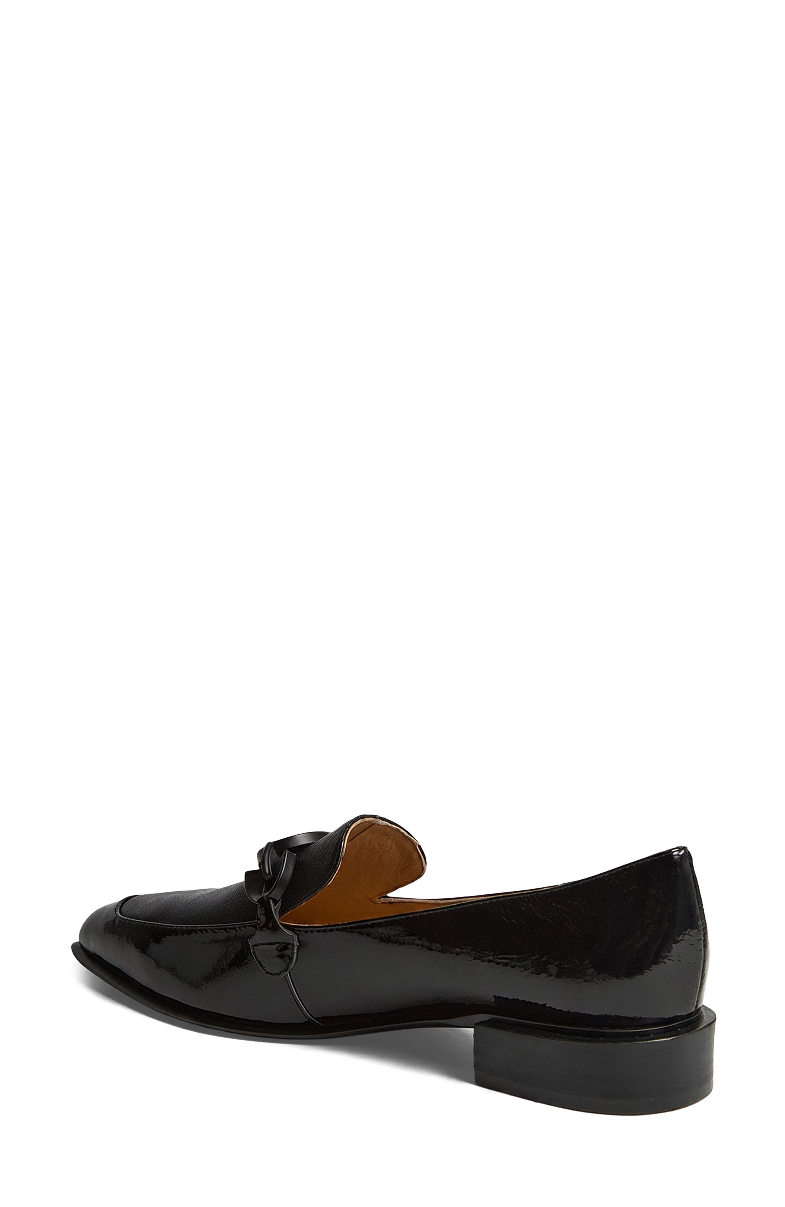 Elliots Pointed Toe Loafer, Alternate, color, Black Patent Leather