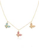 GABI RIELLE 14K Gold Plated CZ Butterfly Necklace