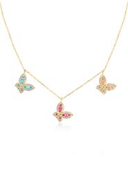 GABI RIELLE 14K Gold Plated CZ Butterfly Necklace