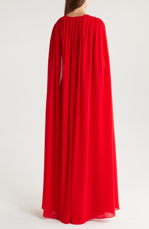 Alice And Olivia Alice + Olivia Zenaida Maxi Cape Dress In Red