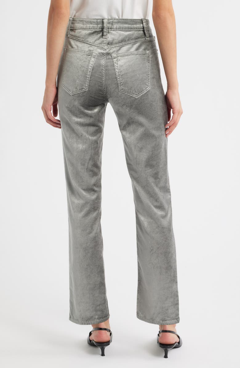 FRAME Le Sleek Velvet Ankle Straight Leg Pants, Alternate, color, Oyster Velvet