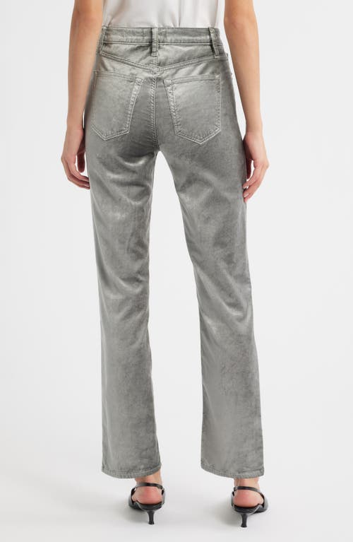 Frame Le Sleek Velvet Ankle Straight Leg Pants In Gray