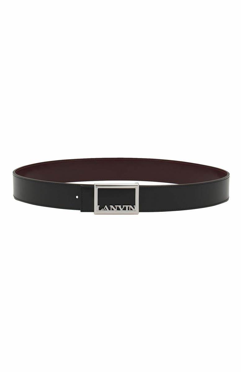 Lanvin Signature Reversible Leather Belt, Main, color, Black-Brown