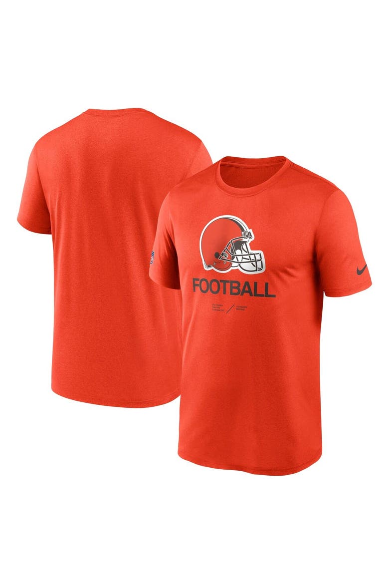 Men's Nike Orange Cleveland Browns Sideline Infograph Performance T-Shirt, Alternate, color, Orange