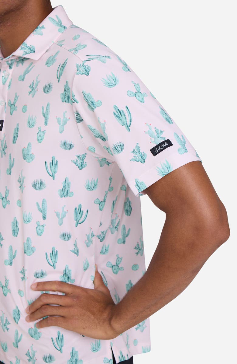 Bad Birdie Thorn in your Side Cactus Print Performance Golf Polo, Alternate, color, Thorn In Your Side