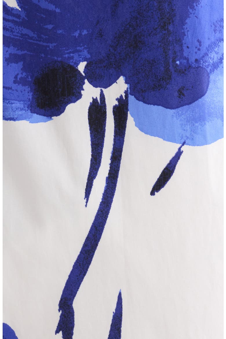 Neli Charlotte Floral Button-Up Tiered Midi Dress, Alternate, color, WHITE COBALT