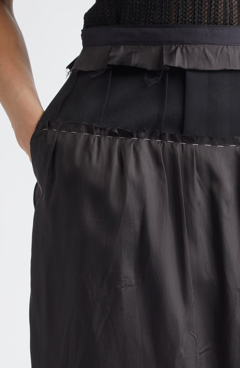 Maison Margiela Mixed Media Skirt, Alternate, color, Carbon/ Black