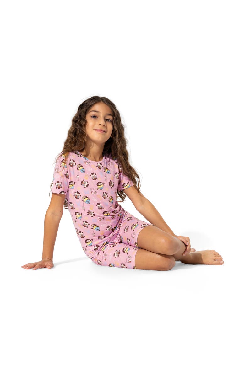 Minions Popping Kids 2-Piece Short Sleeve & Shorts Pajama Set, Alternate, color, Minions Popping