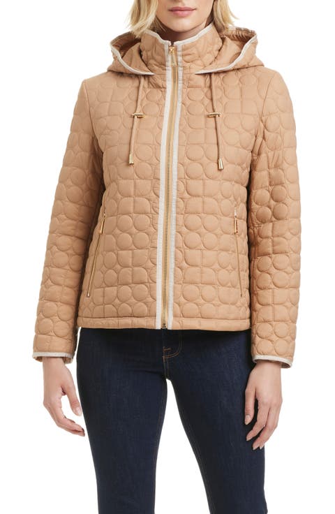 water resistant hooded quilted jacket