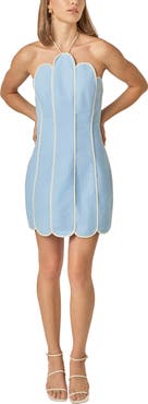 English Factory Scalloped Halter Minidress