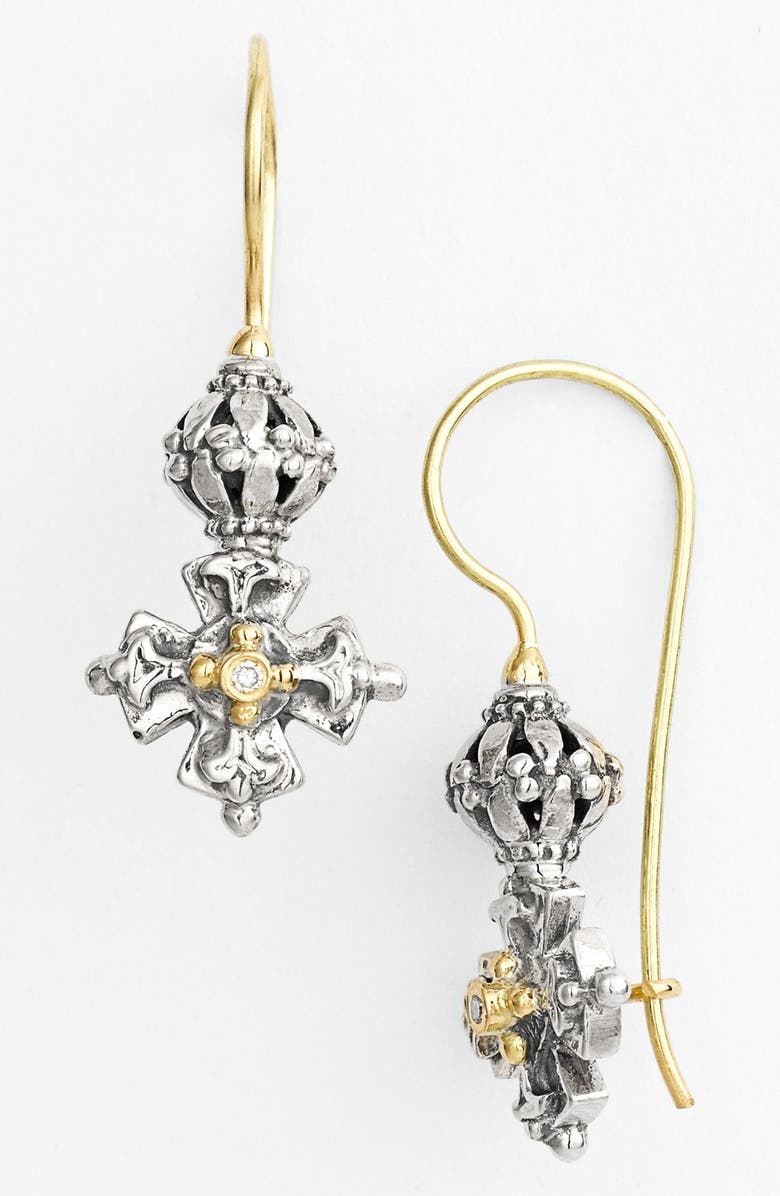 Konstantino 'Classics' Diamond Maltese Cross Drop Earrings, Main, color,