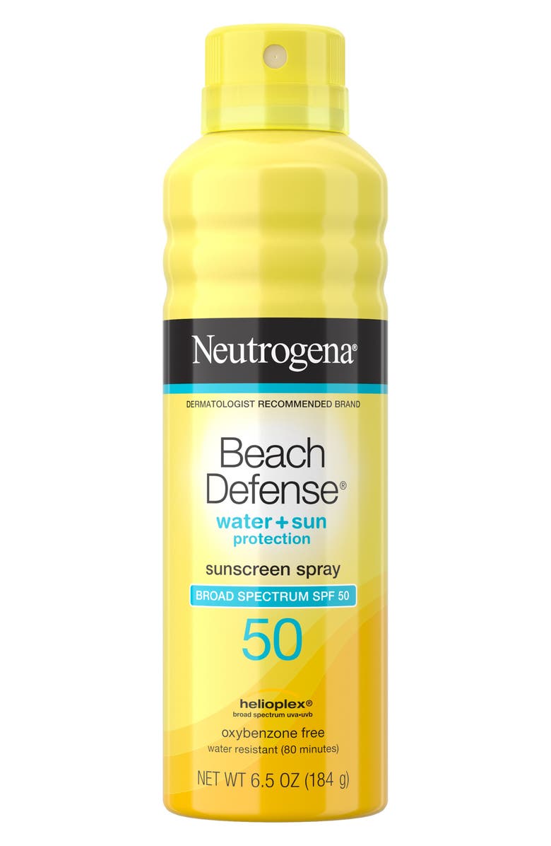 NEUTROGENA Beach Defense Water + Sun Protection Sunscreen Spray Broad Spectrum SPF 50, Main, color, 