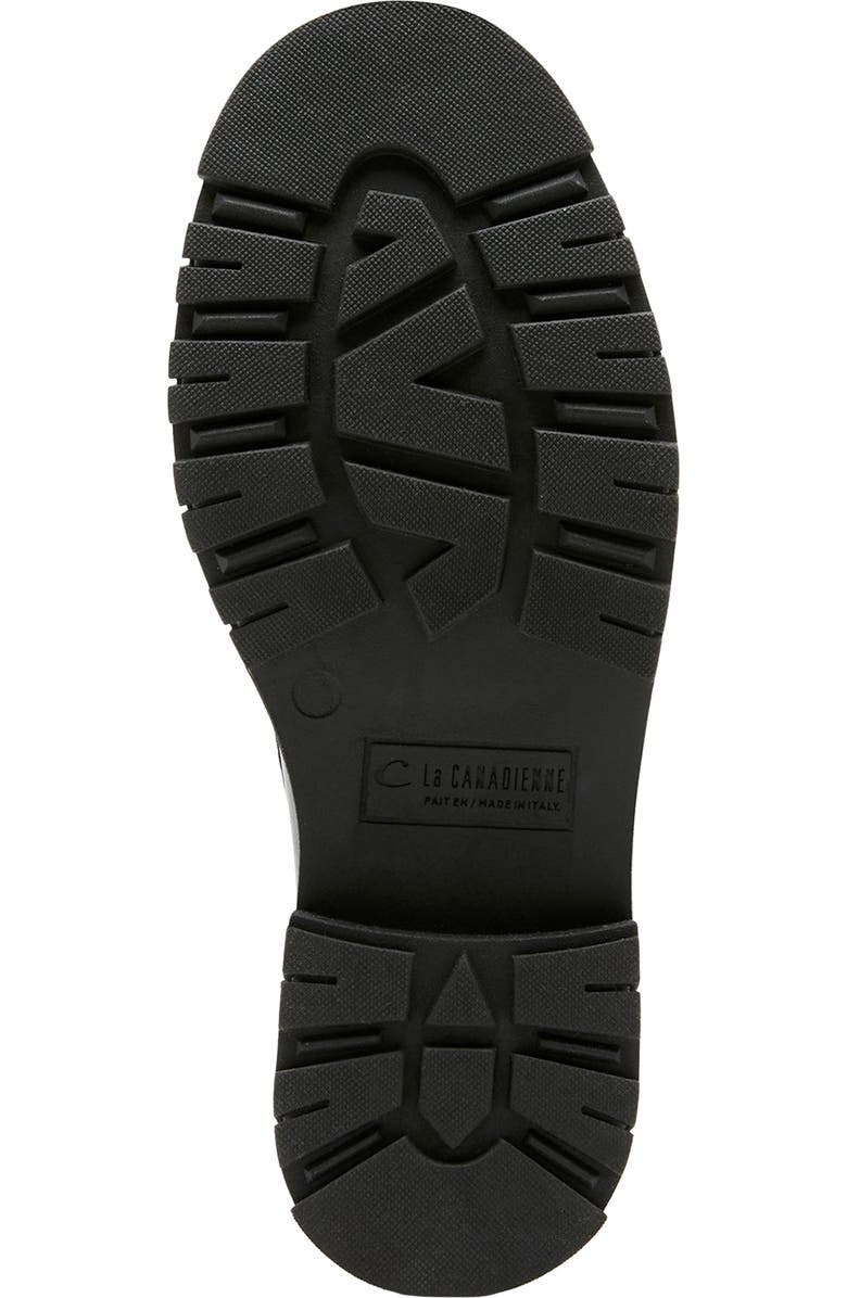 La Canadienne Doe Waterproof Platform Penny Loafer, Alternate, color, Black Leather