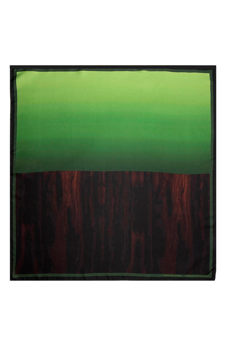 Dries Van Noten Foulard Cannabis Patchouli, Main, color, Green Multi