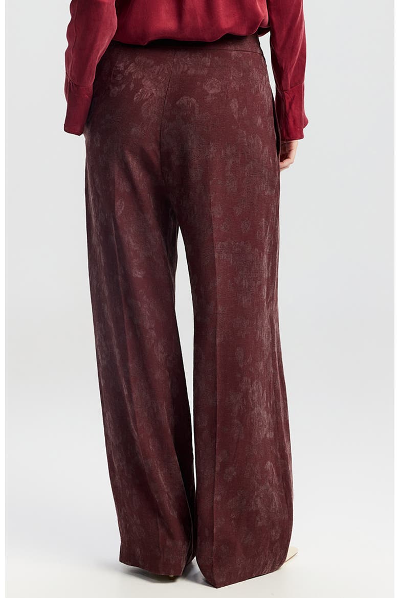 Nahar Printed Wide-leg Trousers, Alternate, color, Burgundy