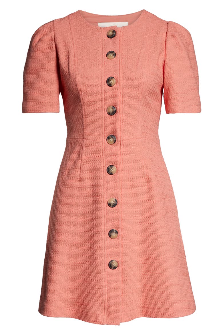Kathleen Button Front A-Line Dress, Alternate, color, SALMON