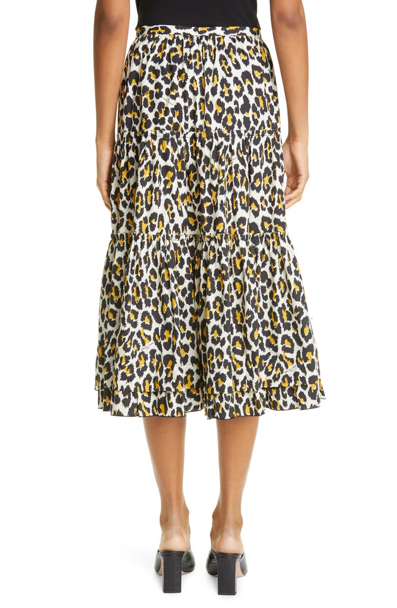 The Marc Jacobs The Prairie Leopard Print Midi Skirt, Alternate, color, 