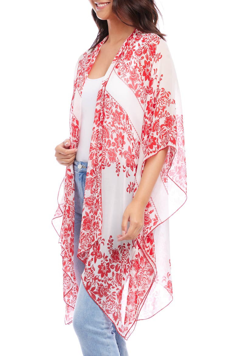 Floral Print Open Front Jacket, Alternate, color, PRINT