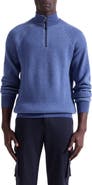 Bugatchi Merino Wool Quarter Zip Polo Sweater