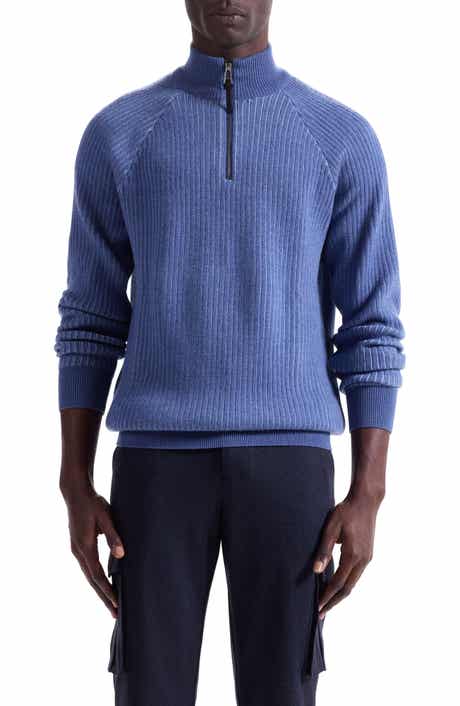 Bugatchi Merino Wool Quarter Zip Polo Sweater