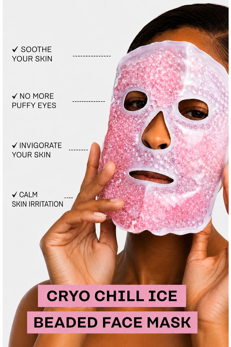 Cryo Chill Ice Beaded Face Mask, Alternate, color, NO COLOR