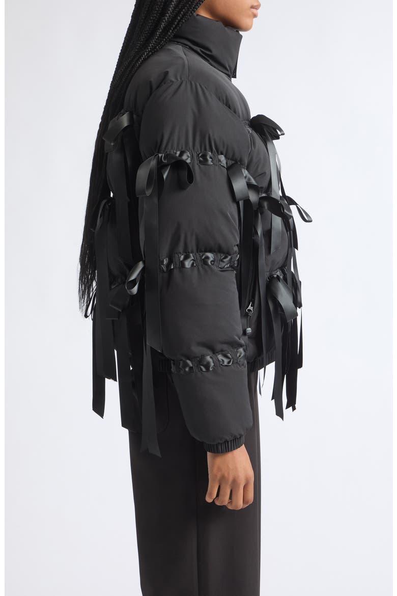 Visby Puffer Jacket with Bows, Alternate, color, BLACK