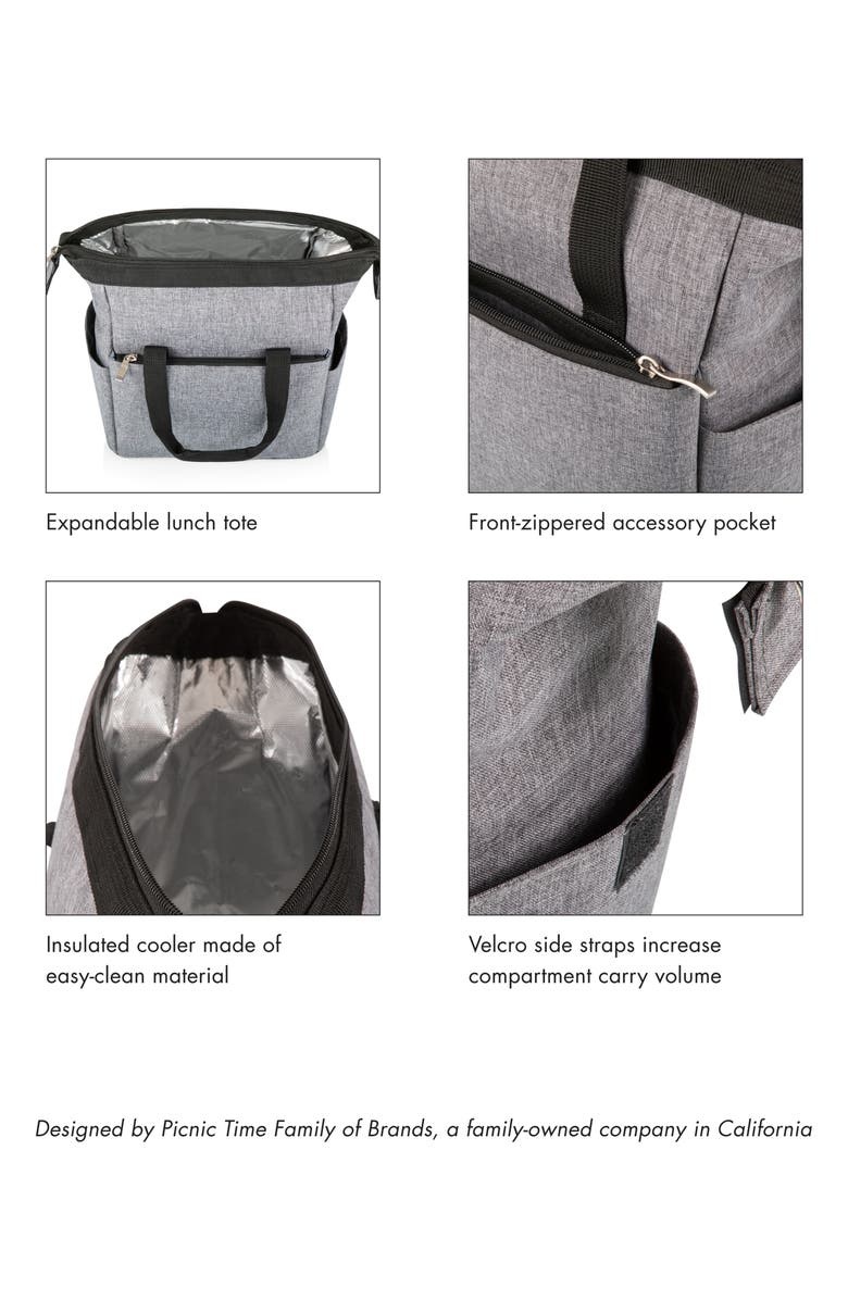 Picnic Time On the Go Cooler Lunch Tote Bag, Alternate, color, Black