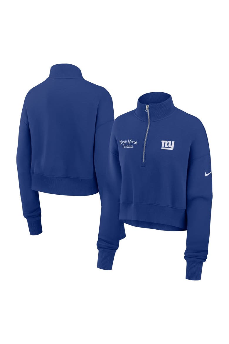 Women's Nike Royal New York Giants Primetime Phoenix Half-Zip Sweatshirt, Main, color, Royal