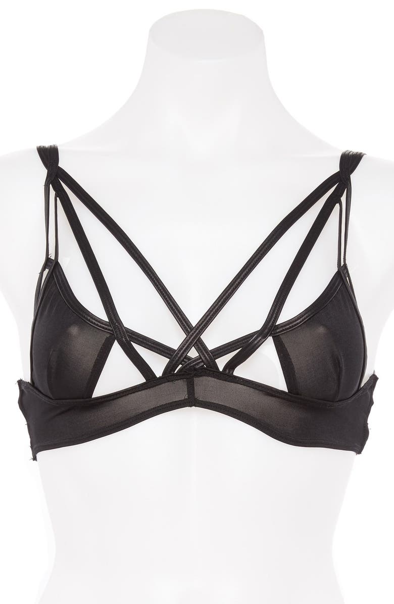 Hauty Strappy Bralette & Panty, Alternate, color, 