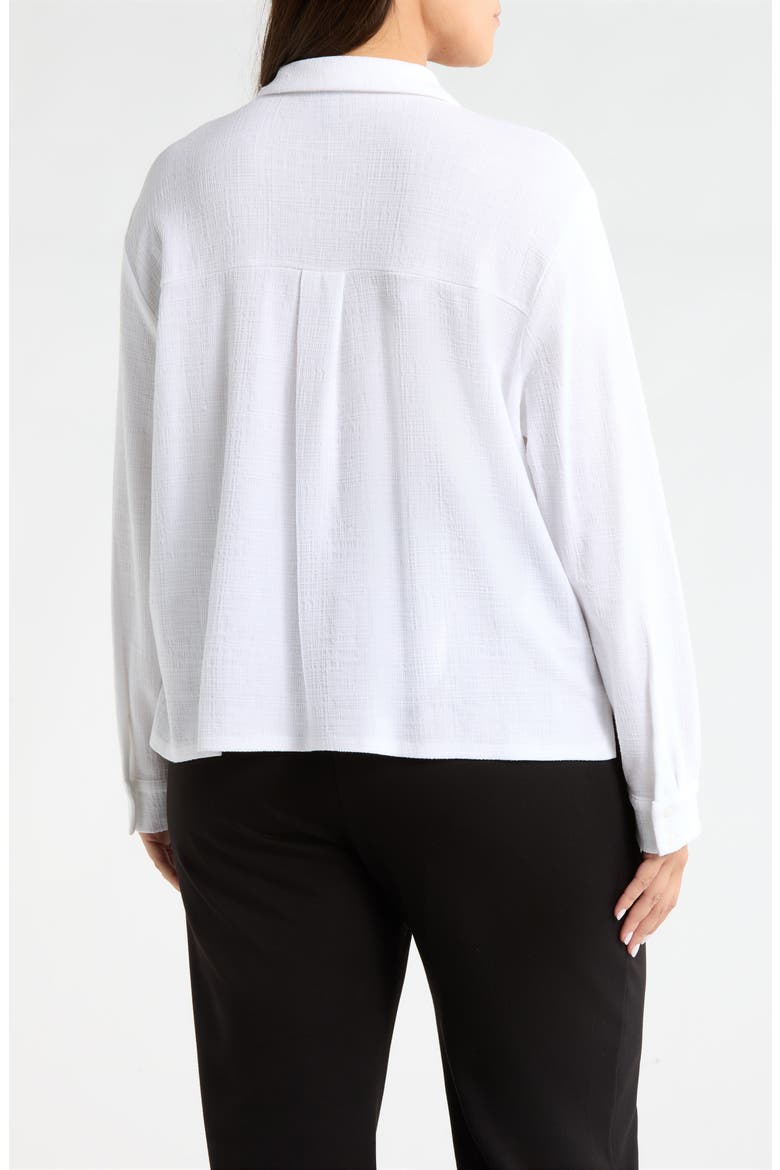 Classic Collar Crop Button-Up Shirt, Alternate, color, WHITE