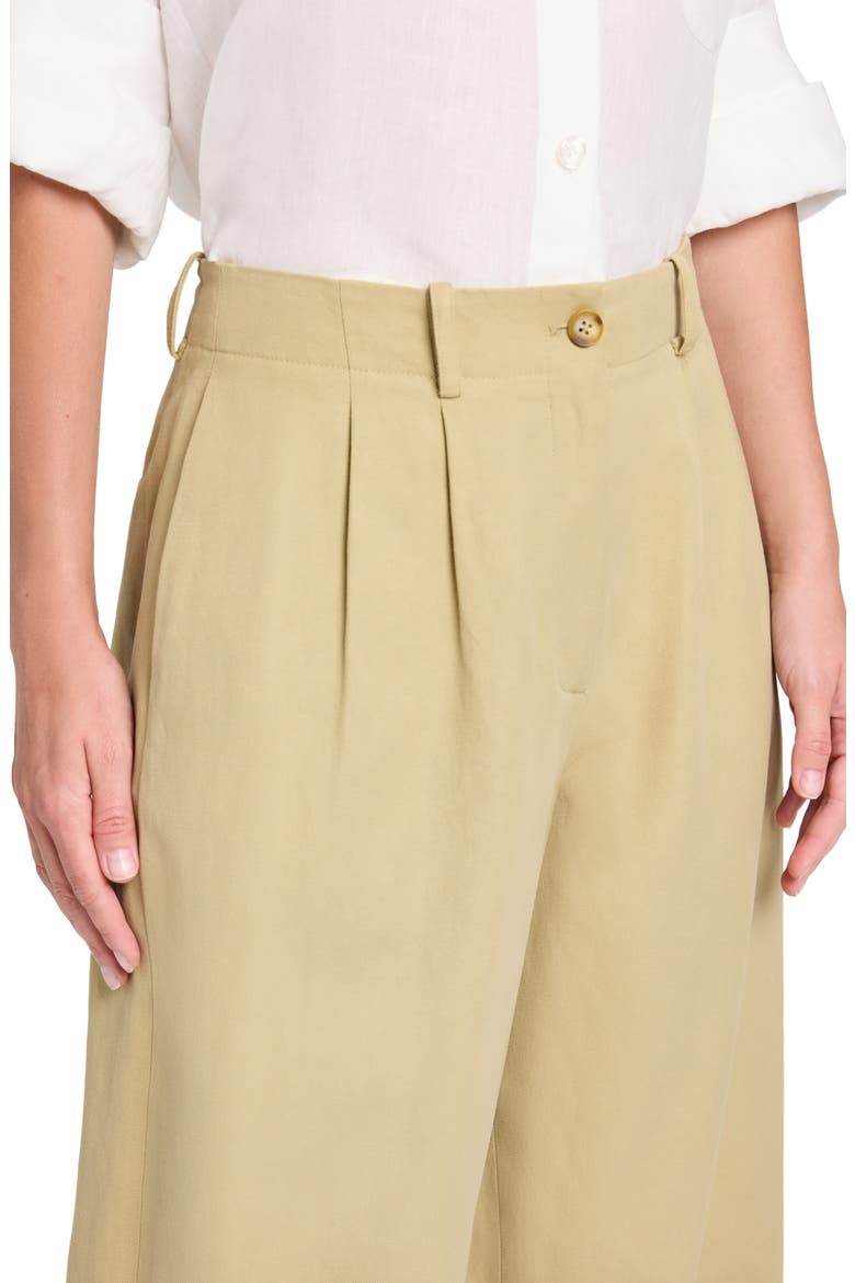 Delilah Cotton & Linen Blend Pants, Alternate, color, OLIVE GREY