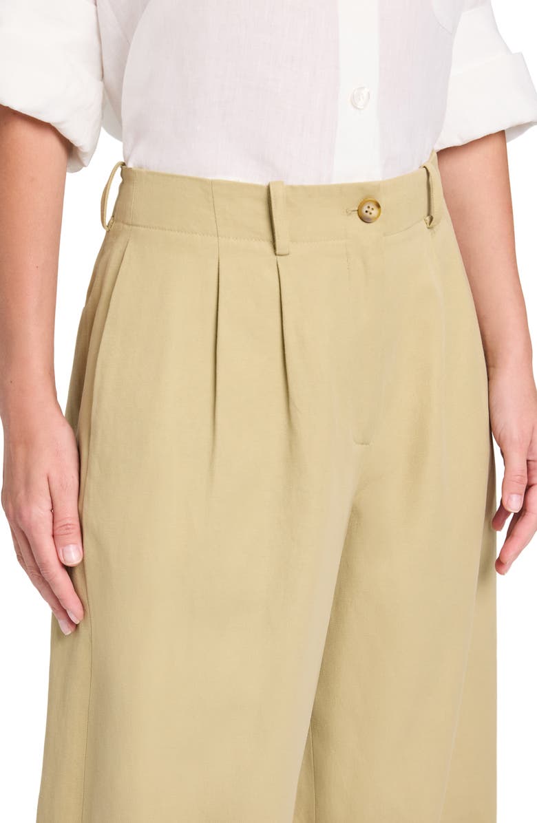 TWP Delilah Cotton & Linen Blend Pants, Alternate, color, Olive Grey