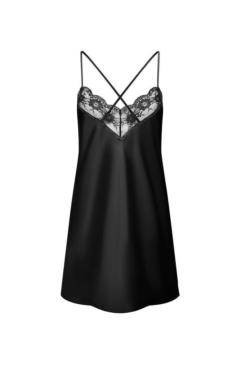 Adore Me Rebecka Slip Lingerie, Alternate, color, Black