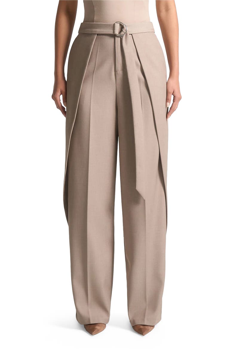 Foldover Trousers with D-Ring Belt, Alternate, color, Taupe